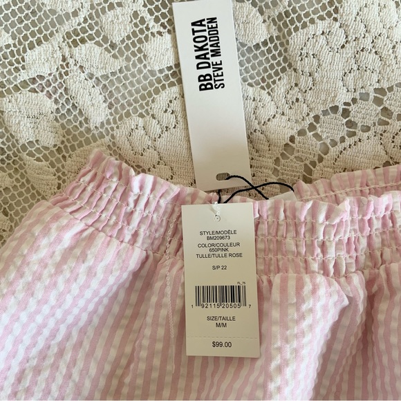 BB Dakota Pink and white gingham/plaid skirt NWT - Picture 4 of 4